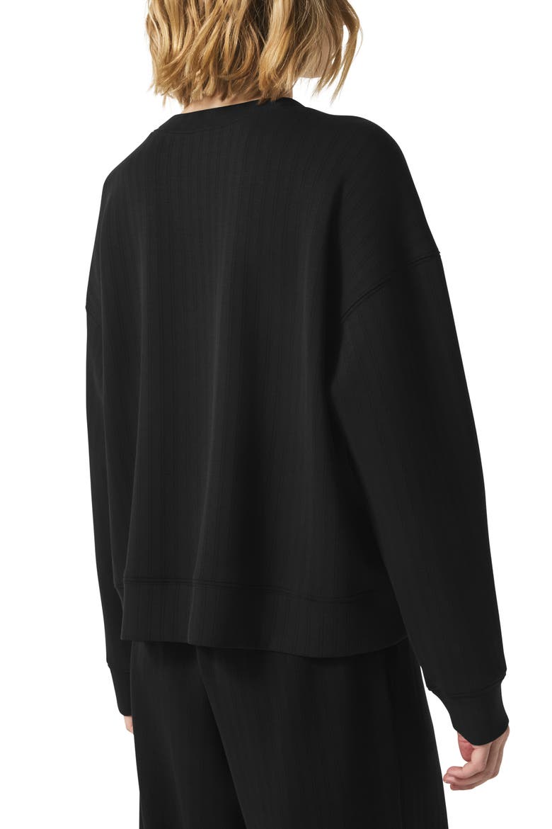 x @cellajaneblog Oversize Scuba Knit Sweatshirt, Alternate, color, BLACK