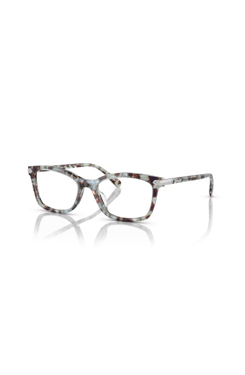 COACH 49mm Rectangle optical glasses, Main, color, Green