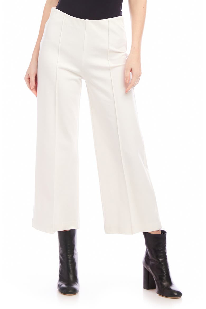 Pintuck Crop Wide Leg Pants, Main, color, OFF WHITE