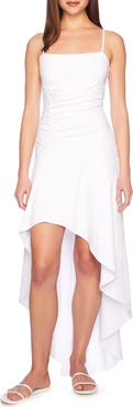 Susana Monaco String Ruched High-Low Midi Dress