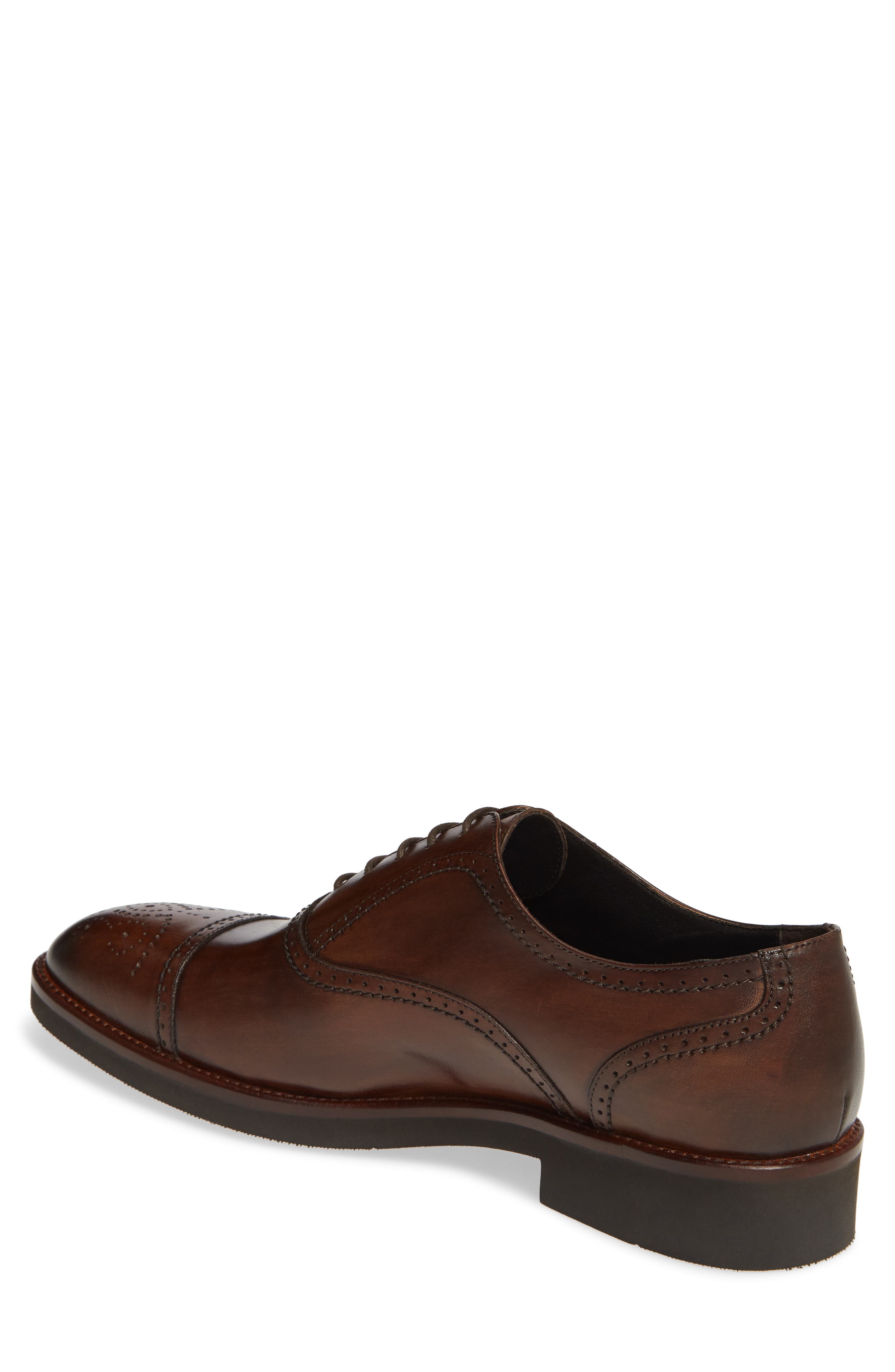 Johnston & Murphy Ridgeland Cap Toe Oxford, Alternate, color, BROWN LEATHER