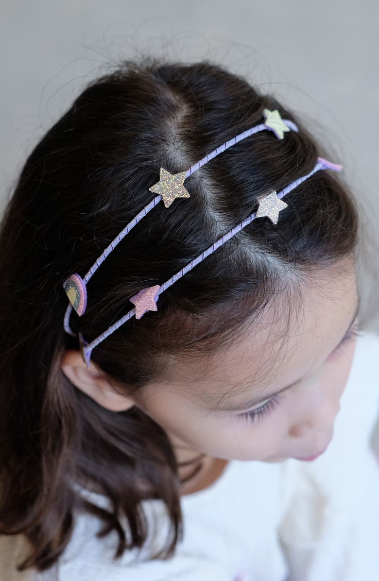 Mimi & Lula Kids' Alice Rainbow Star Double Headband, Alternate, color,