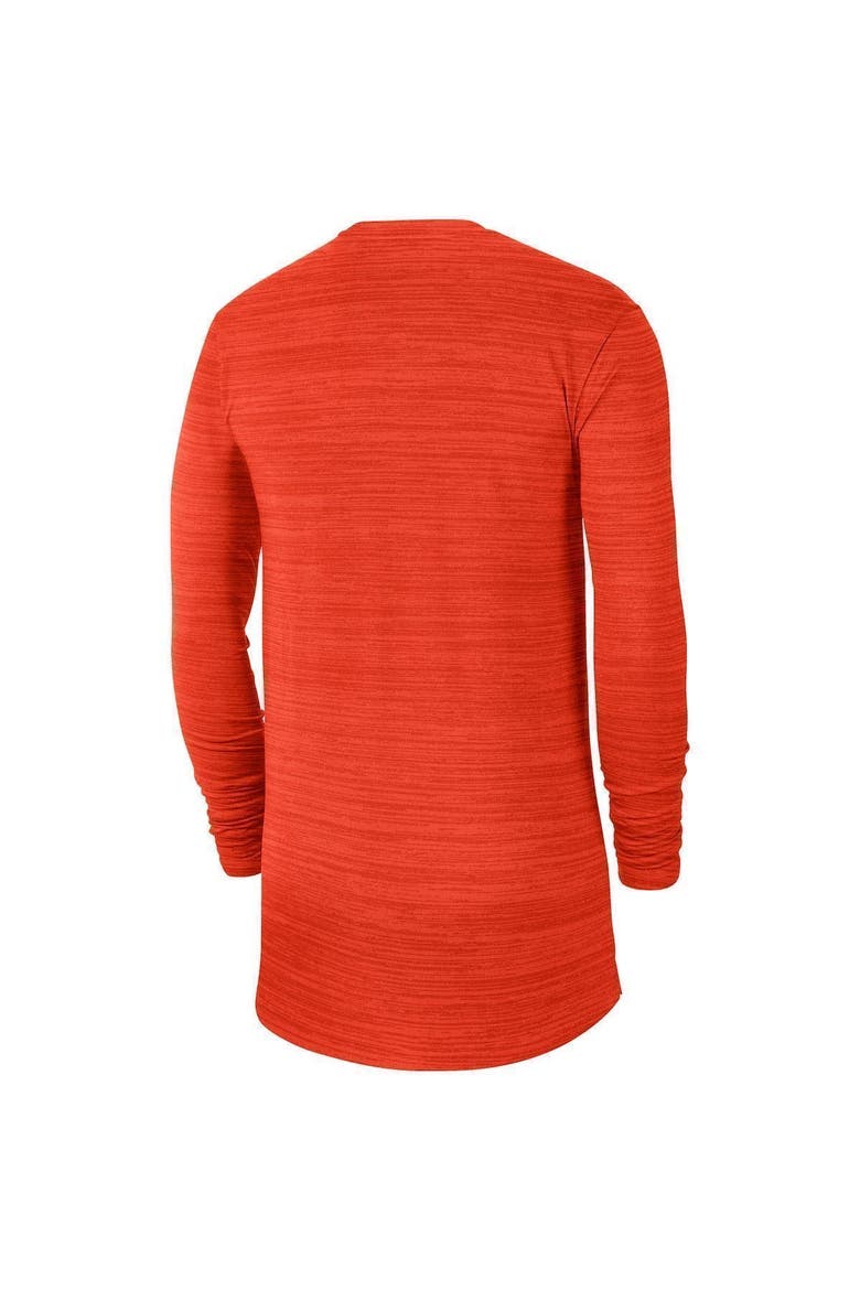 Men's Nike Orange Clemson Tigers 2021 Sideline Velocity Performance Long Sleeve T-Shirt, Alternate, color, ORANGE
