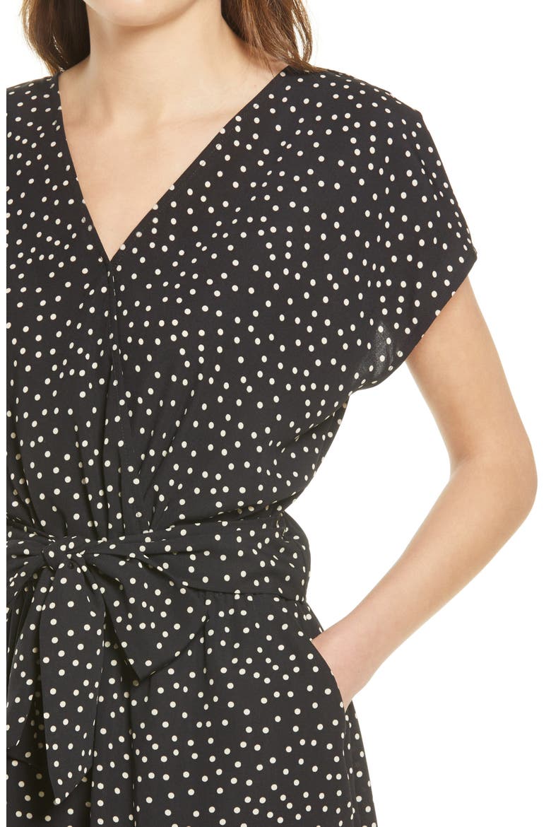 Print Romper, Alternate, color, BLACK- WHITE MULTI DOT