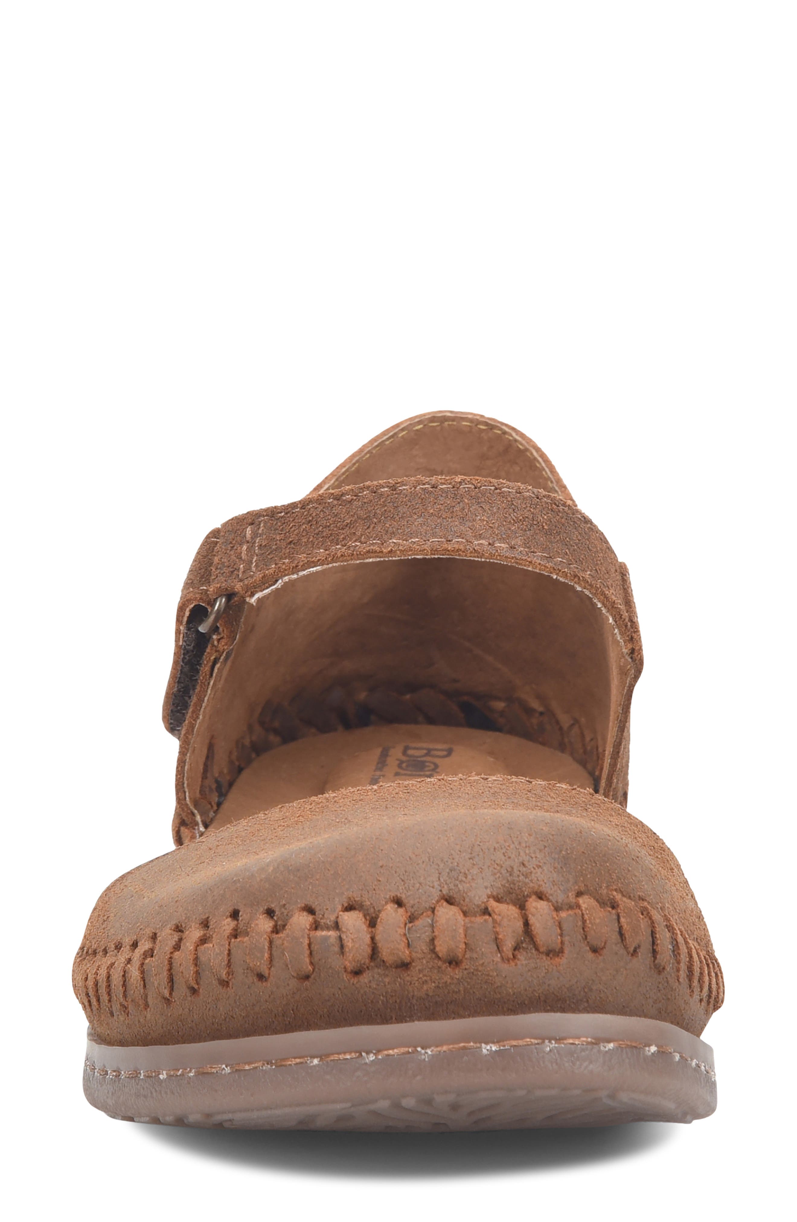 Ela Ankle Strap Flat, Alternate, color, BROWN DISTRESSED