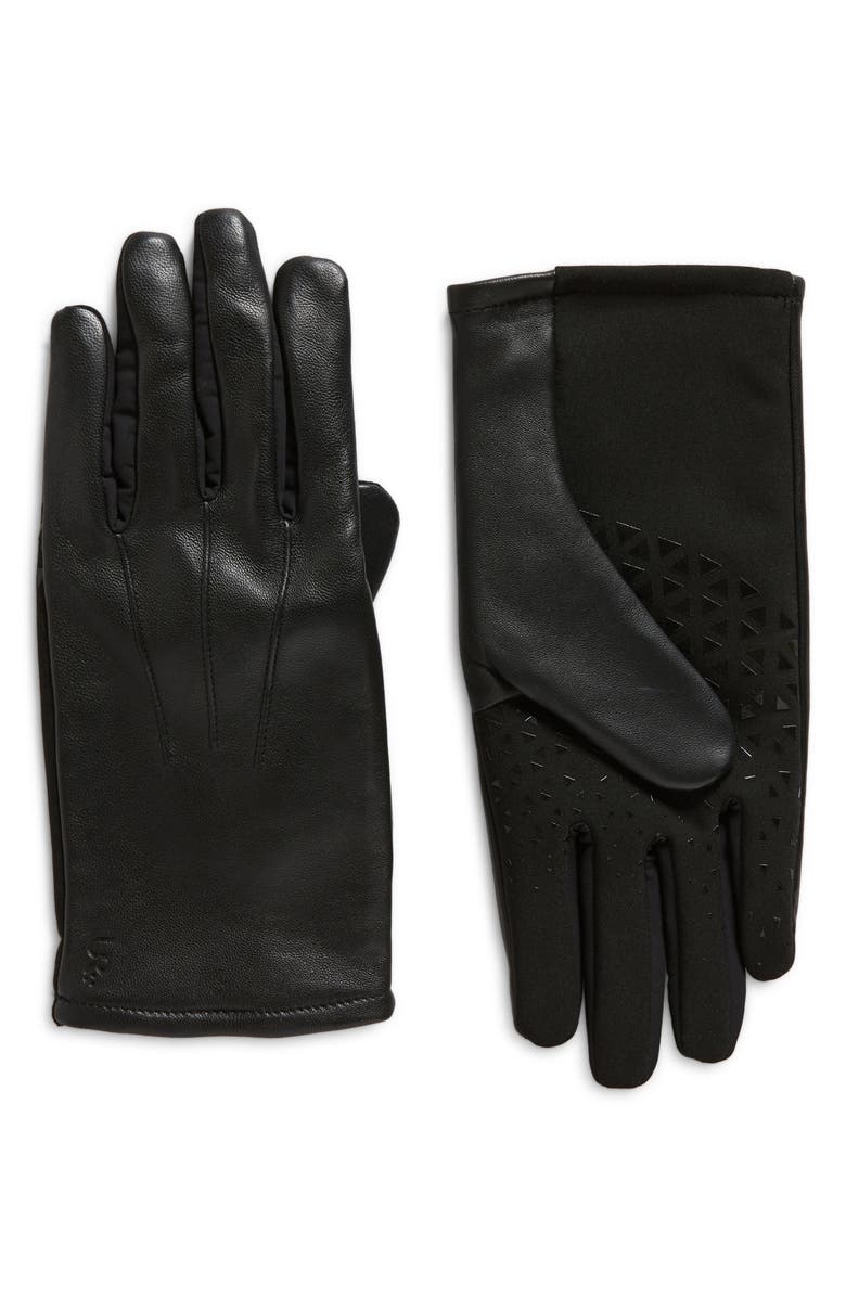 U|R Points Leather Glove, Main, color, Black