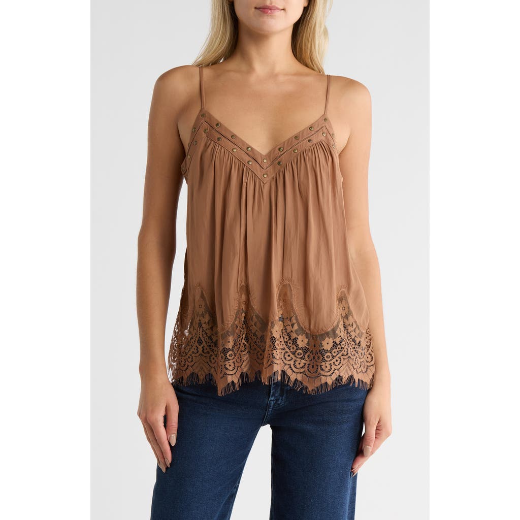 Ramy Brook Cesca Lace Trim Camisole In Brown