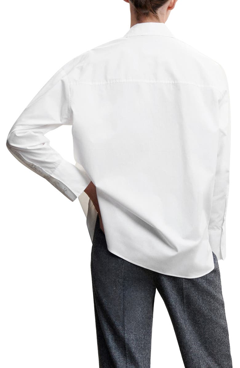 MANGO Oversize Cotton Button-Up Shirt, Alternate, color, 