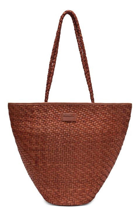 Arlington Woven Leather Bucket Bag