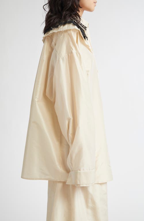 MERUERT TOLEGEN MERUERT TOLEGEN TULLE TRIM OVERSIZE TAFFETA SHIRT