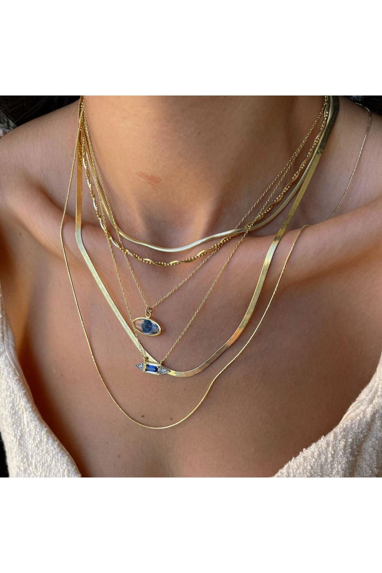 Transparent Glass Evil Eye Sterling Silver Necklace, Alternate, color, Gold