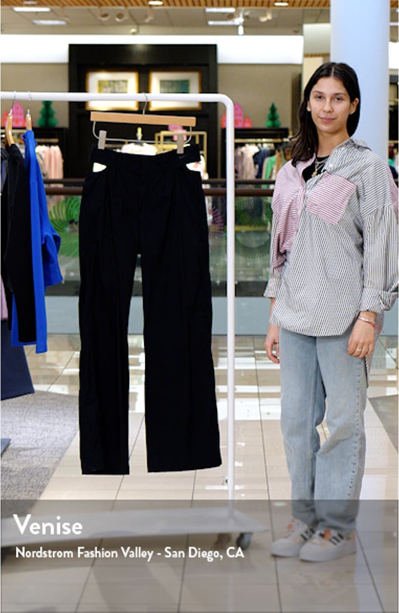 Cutout High Waist Wide Leg Trousers, sales video thumbnail