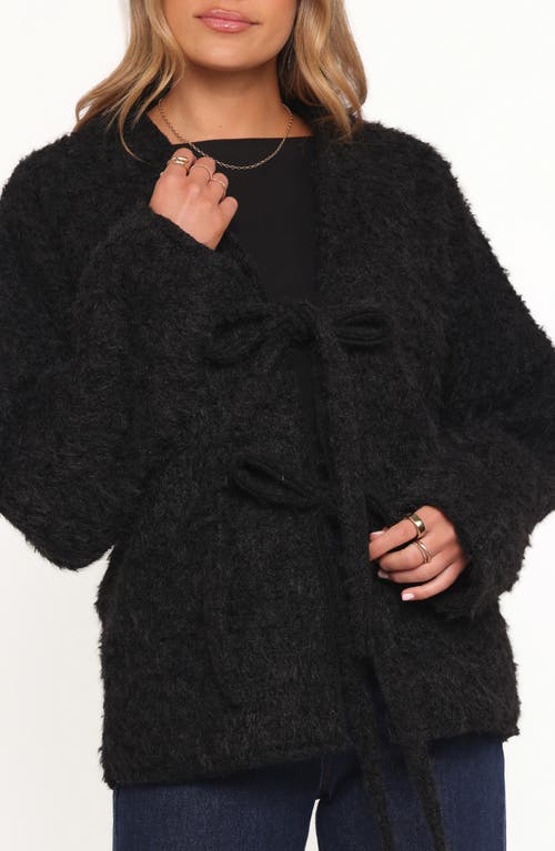 Petal And Pup Petal & Pup Kimmy Bow Oversize Cardigan In Black