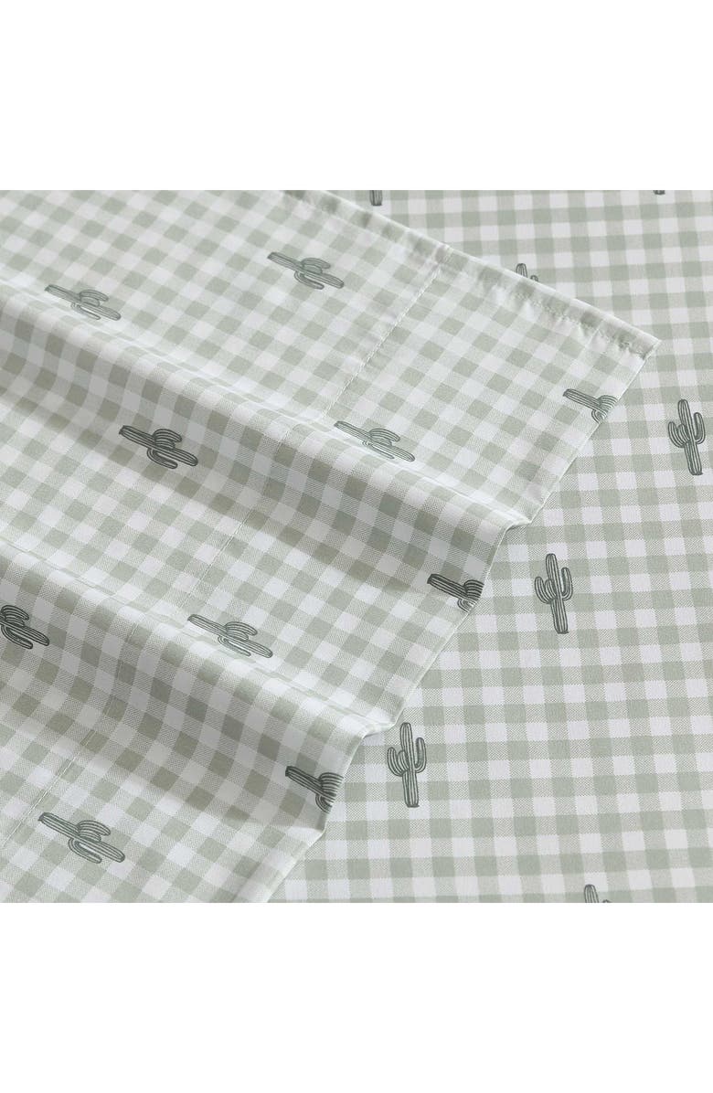 Wrangler Cactus Gingham Sheet Set, Alternate, color, Green