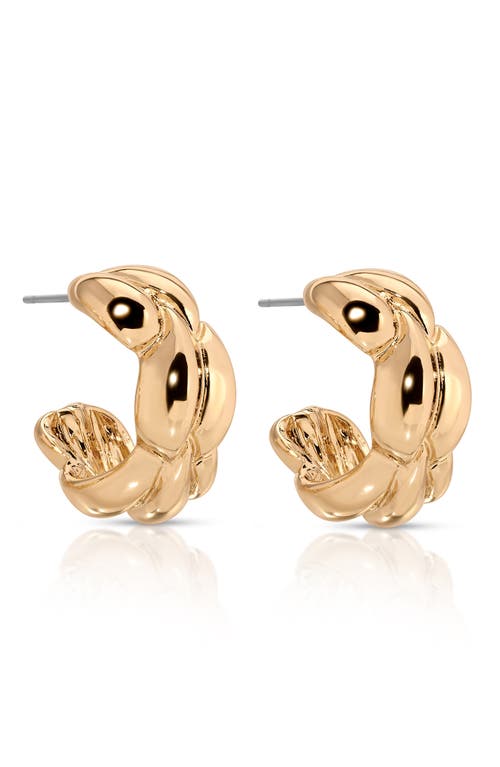 Ettika Textured Wave Hoop Earrings