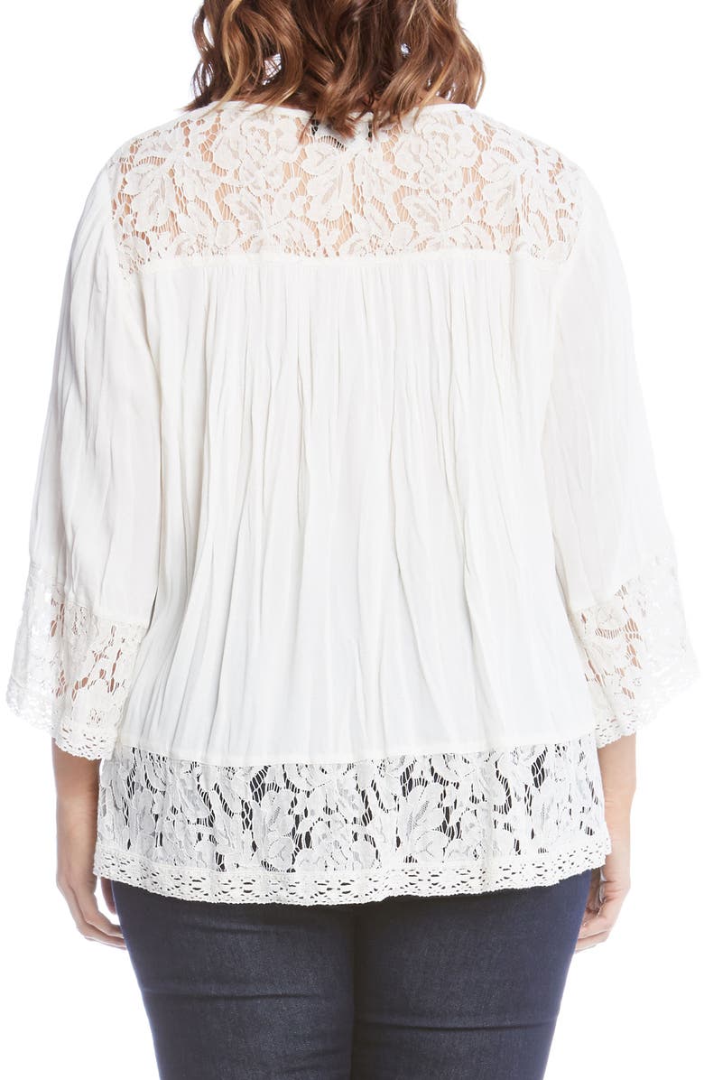 Karen Kane Lace Trim Top, Alternate, color,