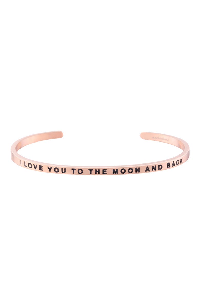 Mantra To The Moon And Back bracelet, Main, color, Rose Gold