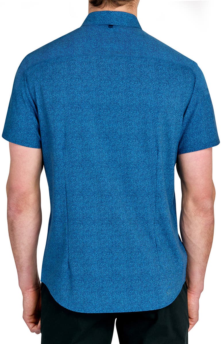 W.R.K Trim Fit Short Sleeve Performance Button-Up Shirt, Alternate, color, Blue