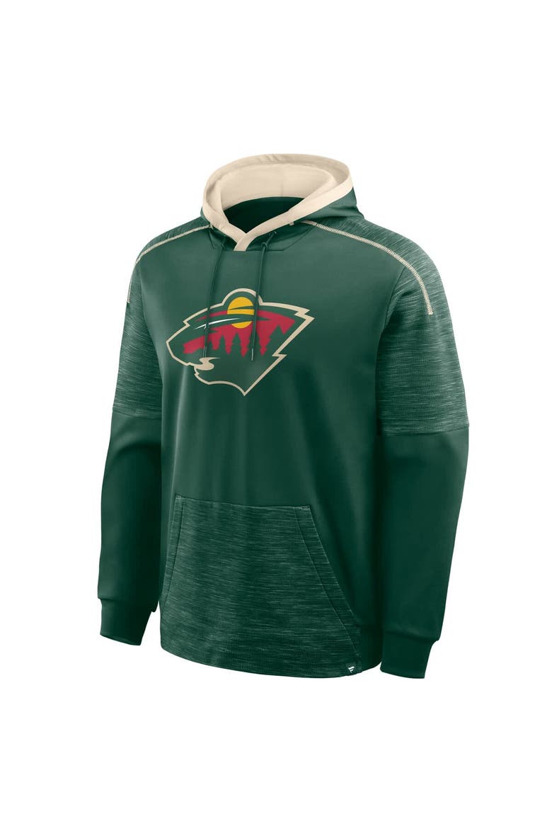 Men's Fanatics Green Minnesota Wild Goaltender Defender Pullover Hoodie, Alternate, color, Green