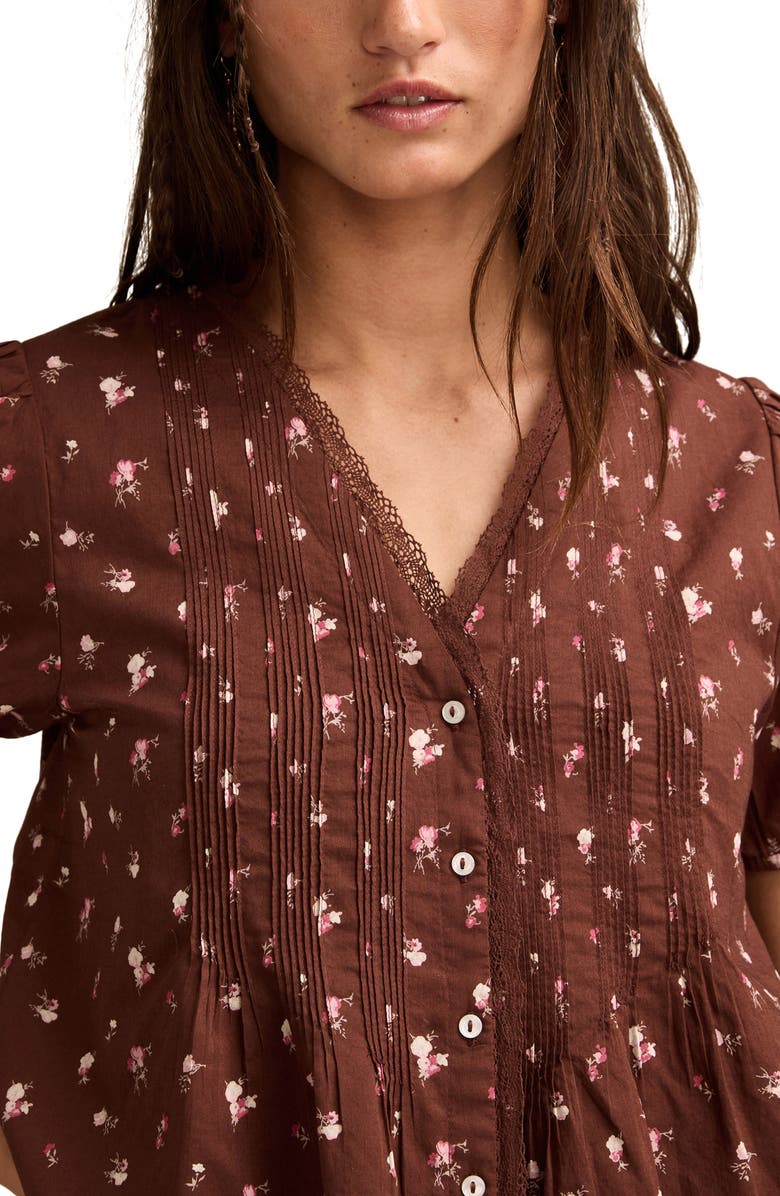 Lucky Brand Pintuck Top, Alternate, color, 