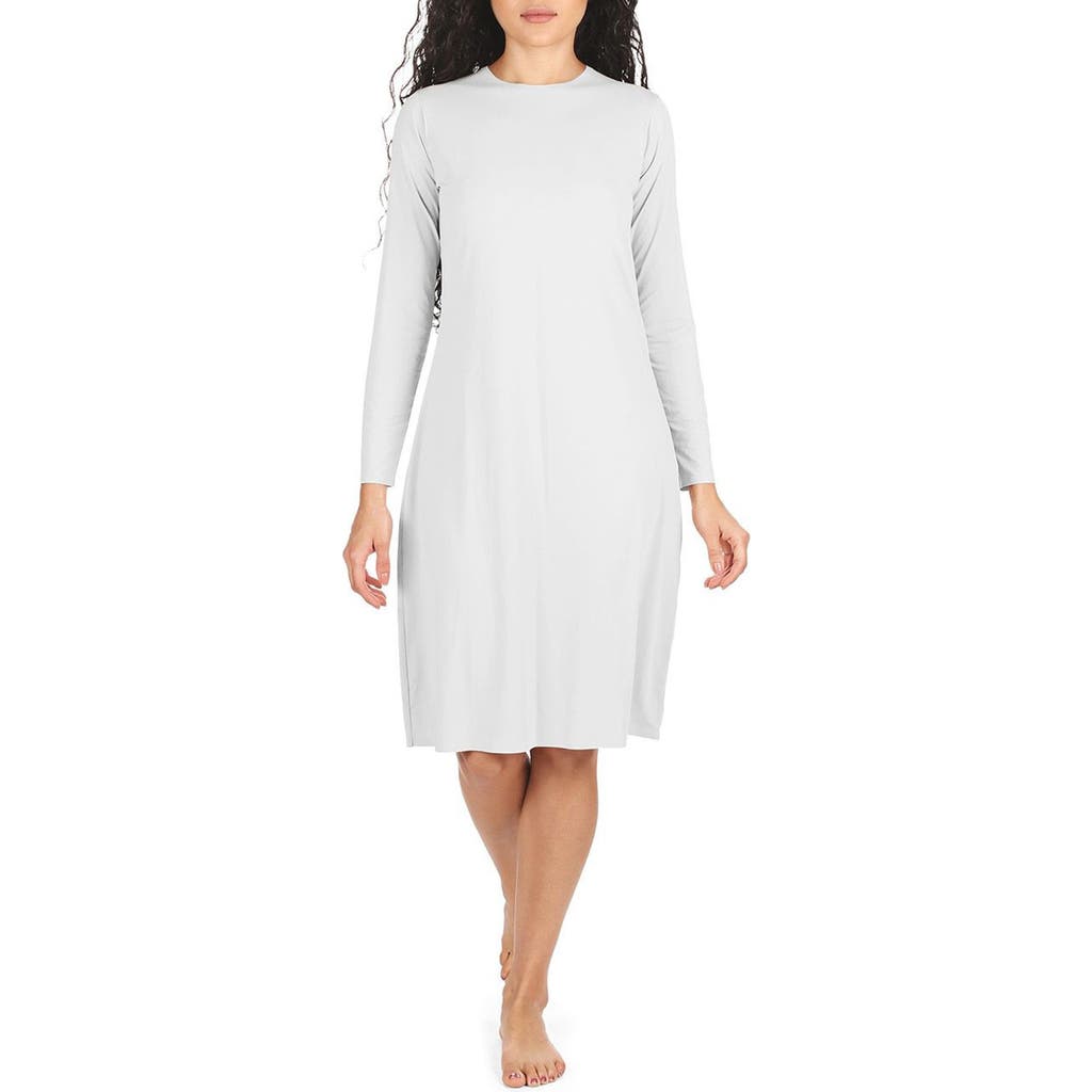MeMoi Bonded Long Sleeve Slip in White at Nordstrom, Size Large