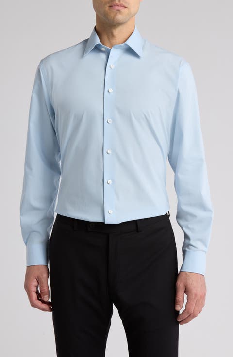 Non-Iron Traditional Fit Solid Cotton Dress Shirt (Regular, Big & Tall)