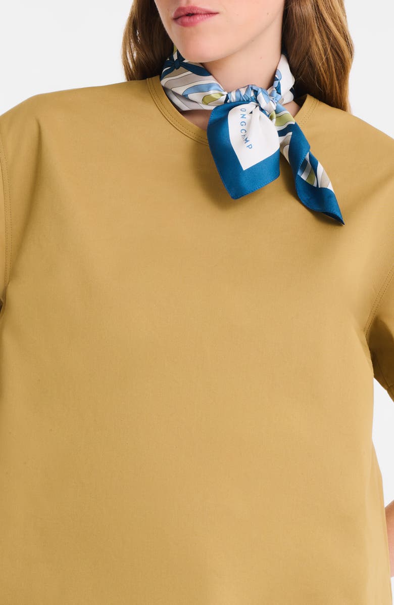 Longchamp Ribbon Print Silk Bandana Scarf, Main, color, Slate