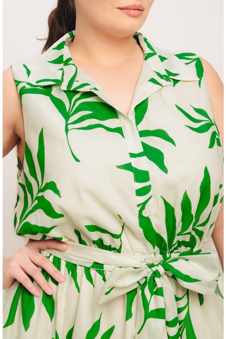 Tie Waist Shirtdress, Alternate, color, IVORY GREEN