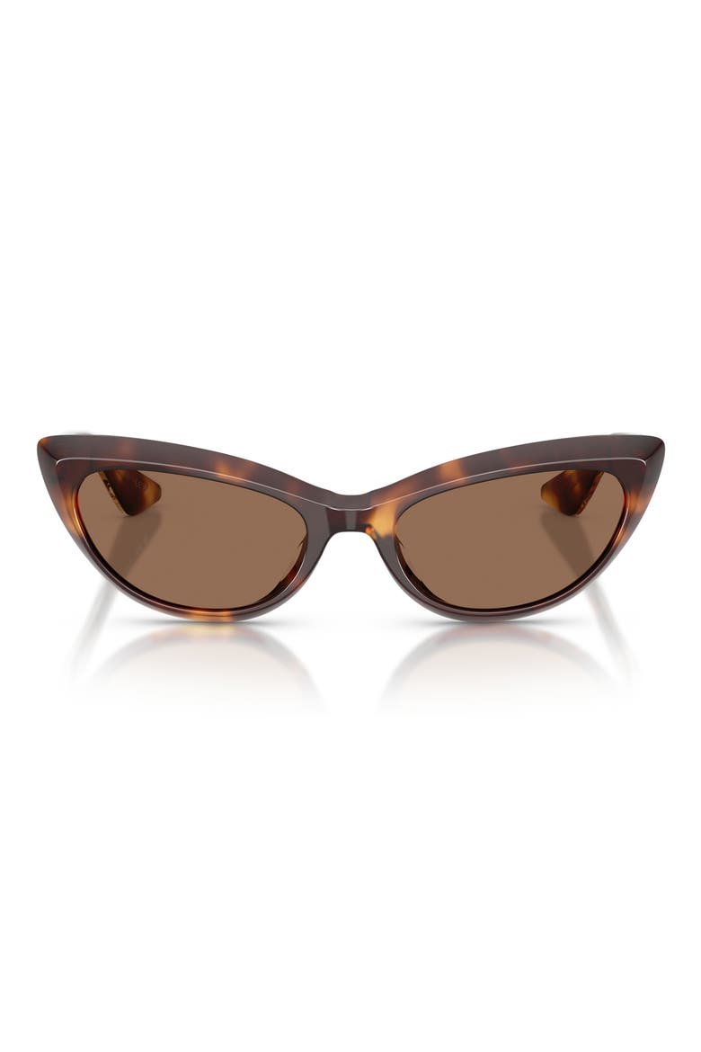 53mm Khaite Cat Eye Sunglasses, Main, color, DARK MAHOGANY / BROWN