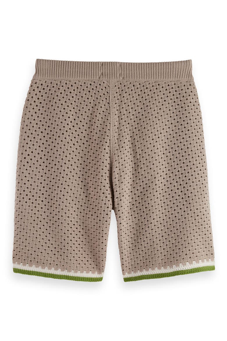 Tie Waist Crochet Shorts, Alternate, color, HIGHWAY GREY