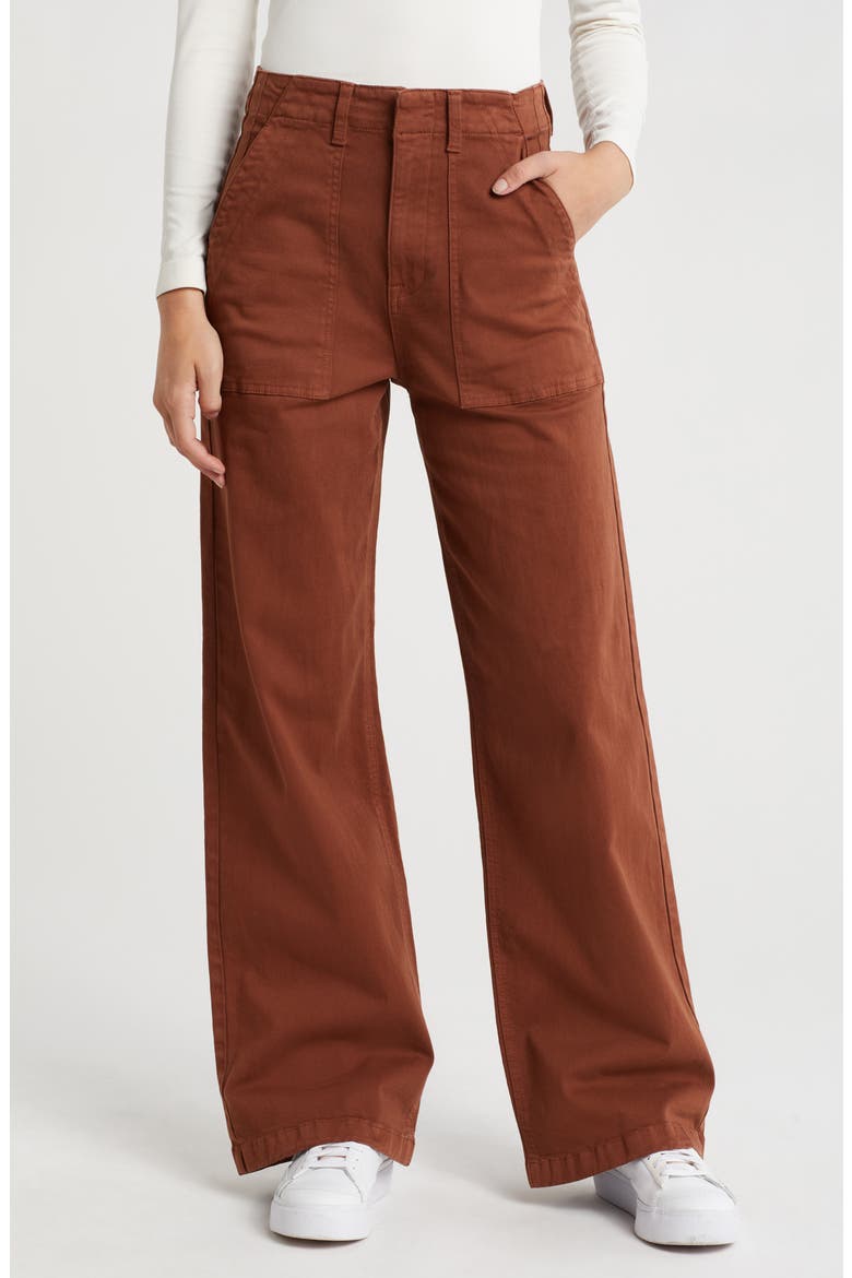 Nicole Stretch Cotton Wide Leg Pants, Main, color, SPICE