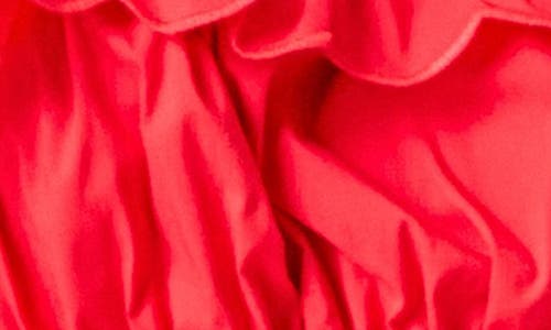 English Factory Embroidered Ruffle Strapless Top In Red