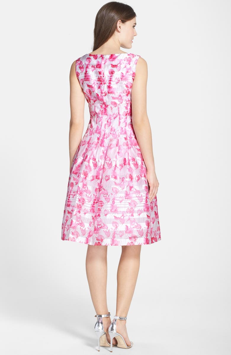 Chetta B Print Organza Fit & Flare Dress, Alternate, color,