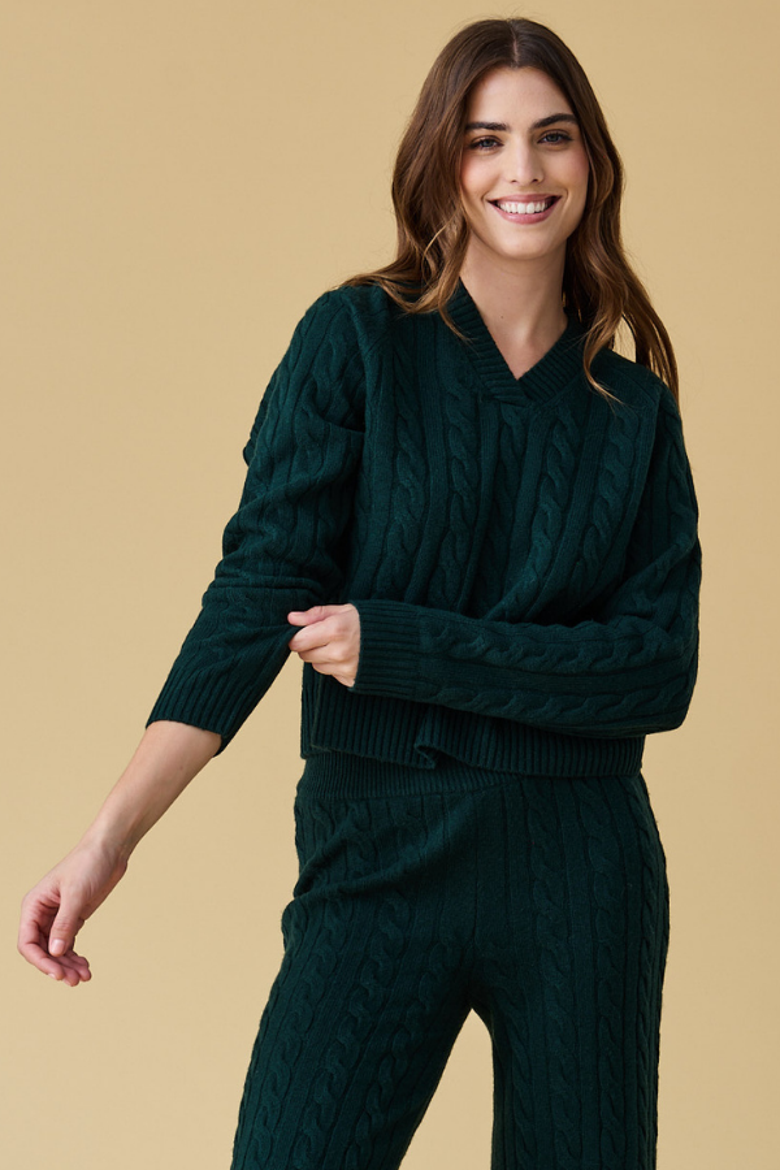 Merino Cashmere Lounge Sweater, Alternate, color, Pine Green