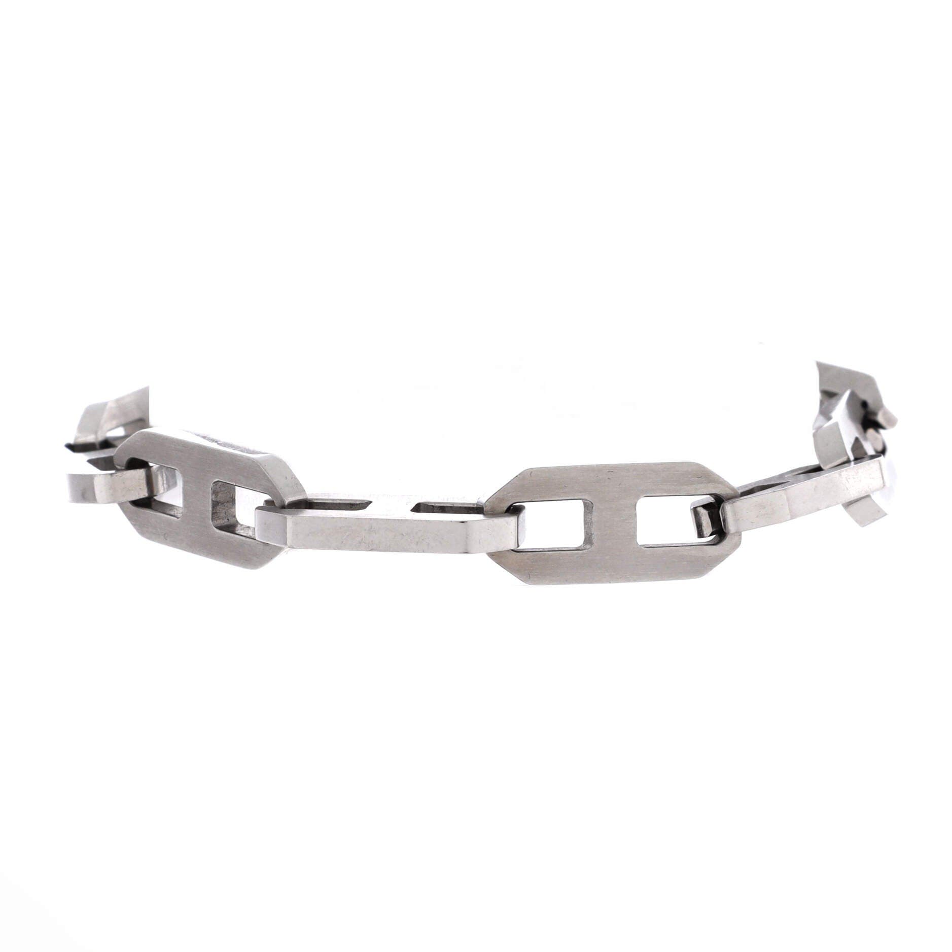 Maillon H Link Bracelet Stainless Steel, Main, color, Metallic Silver