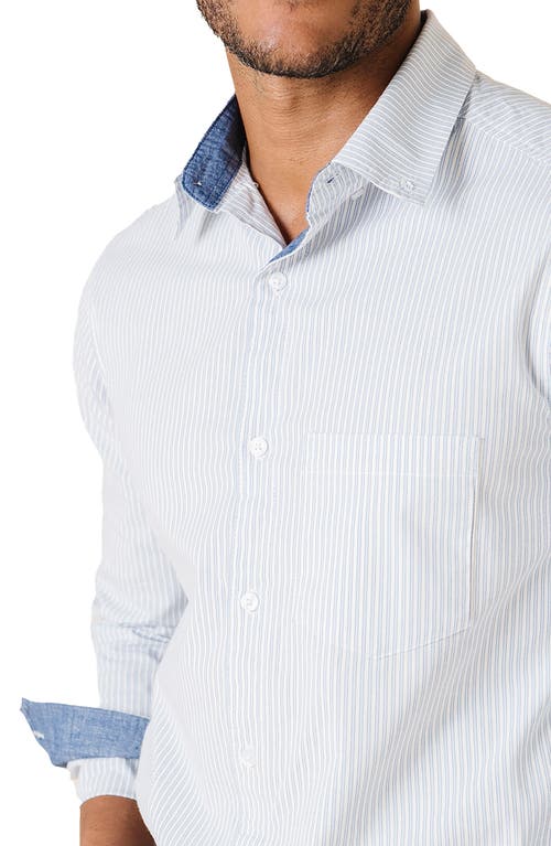 Hope & Henry Organic Stretch Poplin Shirt In Blue