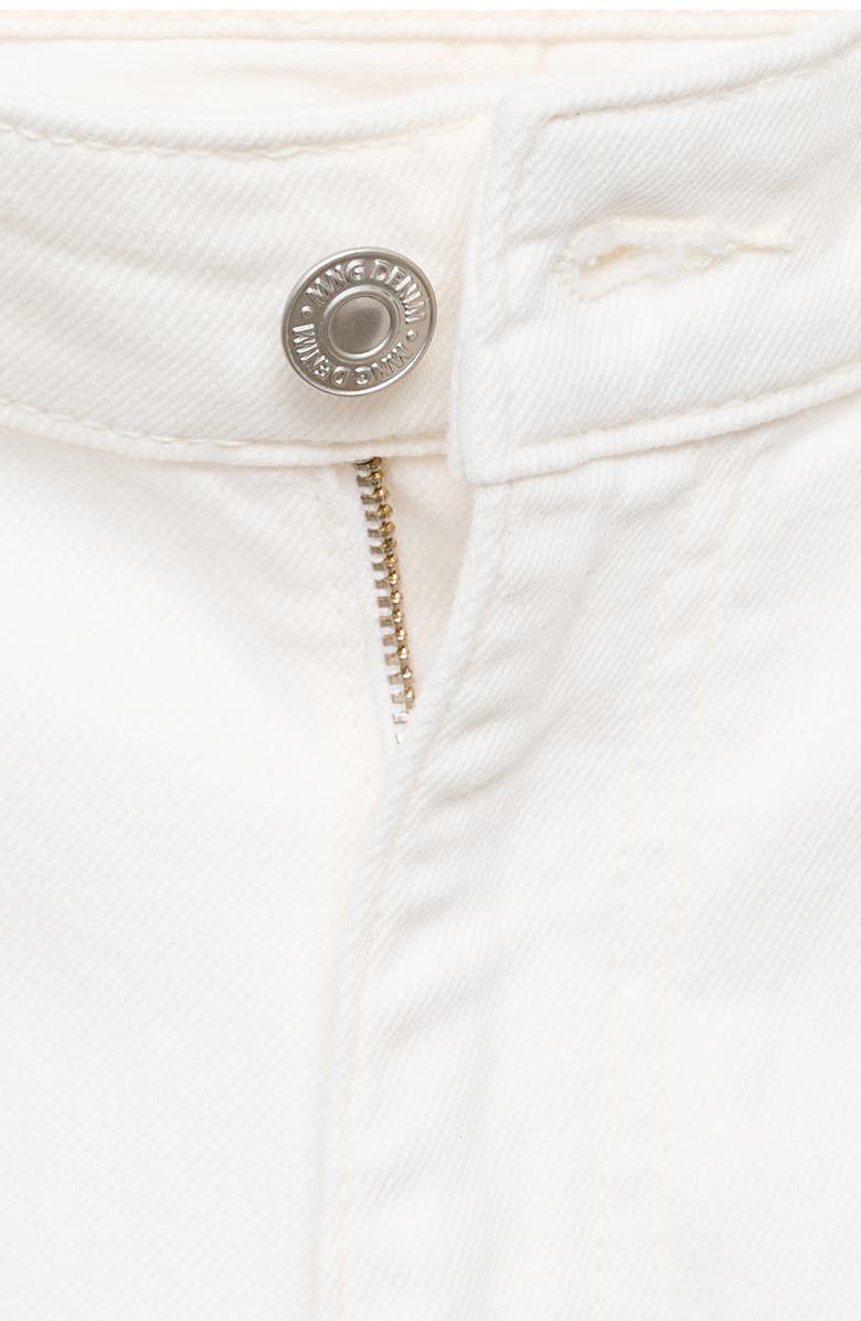 MANGO Slim Fit Denim Bermuda Shorts, Alternate, color, Off White