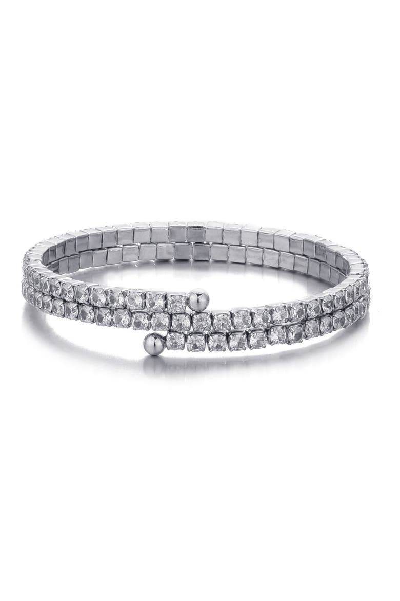 Crystal Stretch Coil Bracelet, Main, color, SILVER