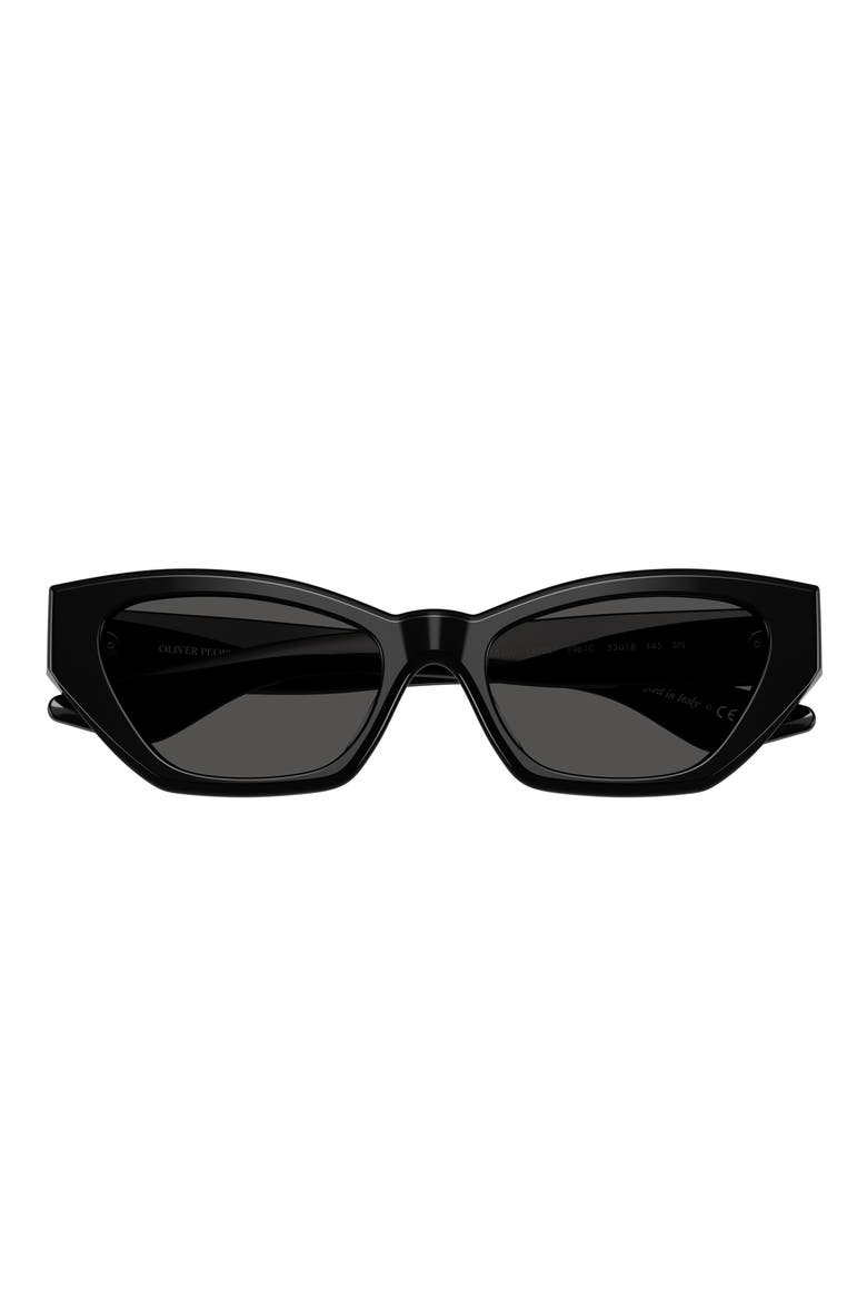 53mm Khaite Cat Eye Sunglasses, Alternate, color, BLACK / GREY