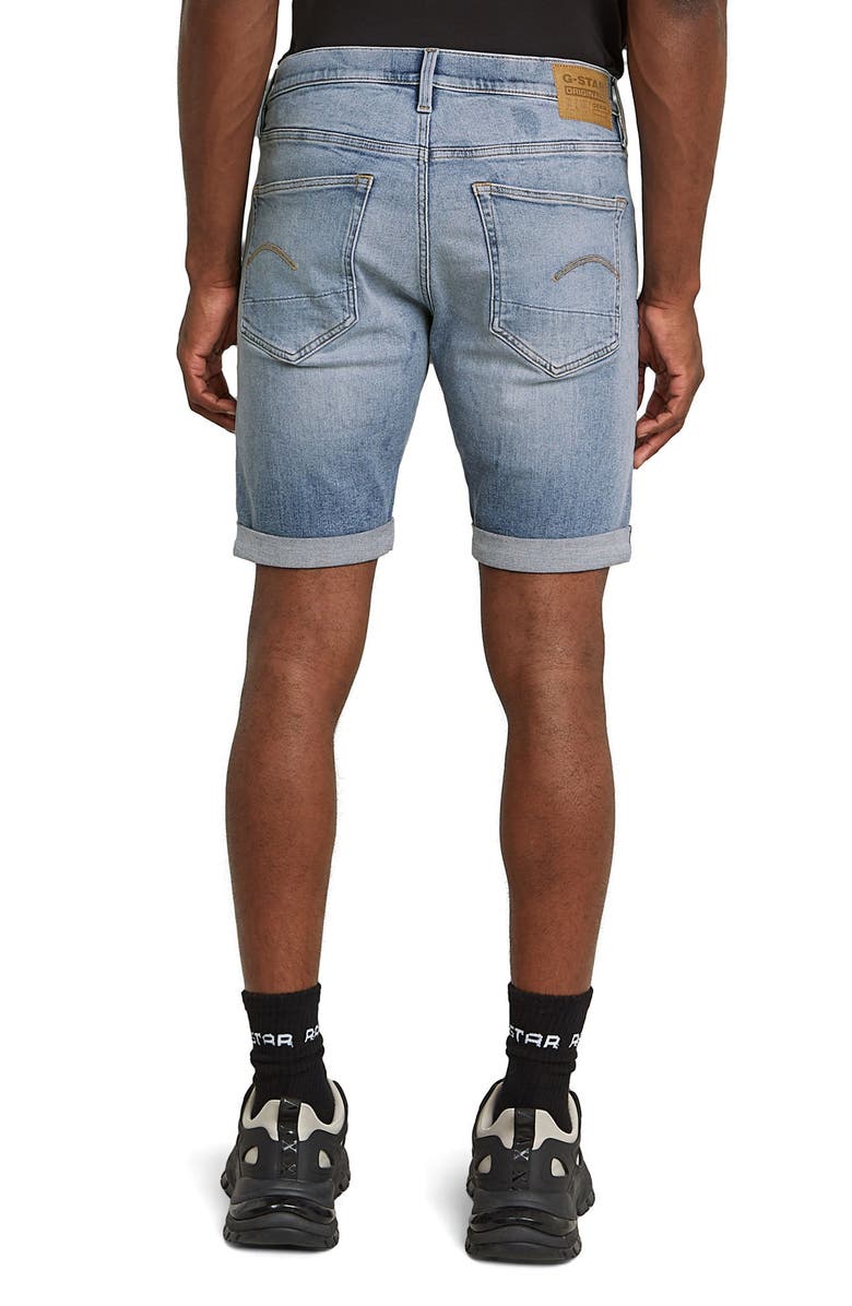 G-STAR 3301 Slim Fit Denim Shorts, Alternate, color, Vintage Blue Stream Destroyed