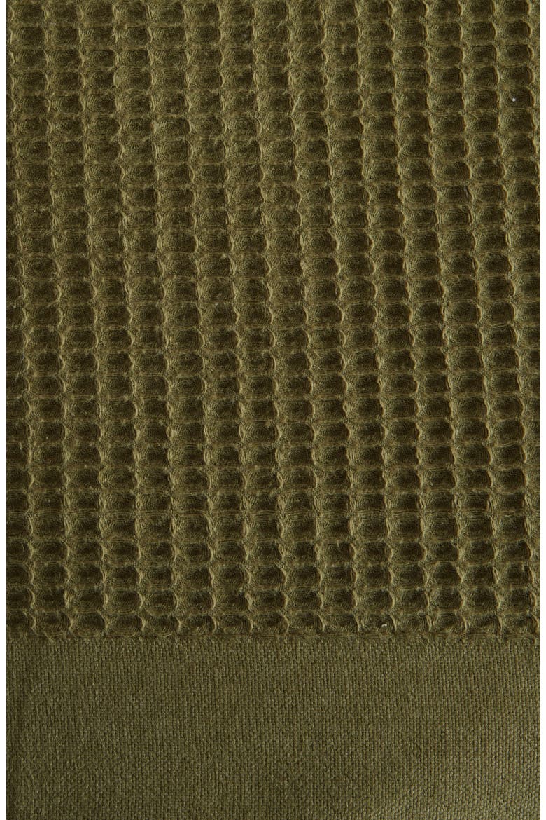 Soft Cotton All-Season Waffle Weave Throw Blanket, Alternate, color, OLIVE GREEN