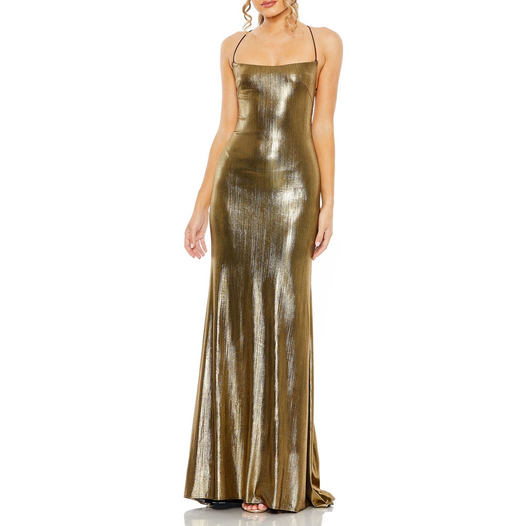 Mac Duggal Metallic Corset Back Column Gown In Antique Gold | ModeSens Mac Duggal Metallic Corset Back Column Gown In Antique Gold | ModeSens