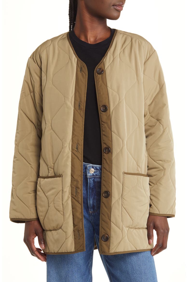 Elin Oversize Quilted Jacket, Main, color, SAGE