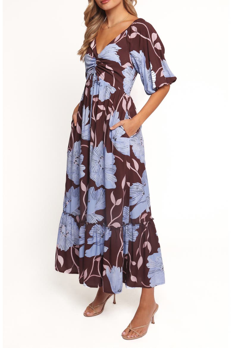 Annabella Poppy Maxi Dress, Alternate, color, BLUE POPPIES