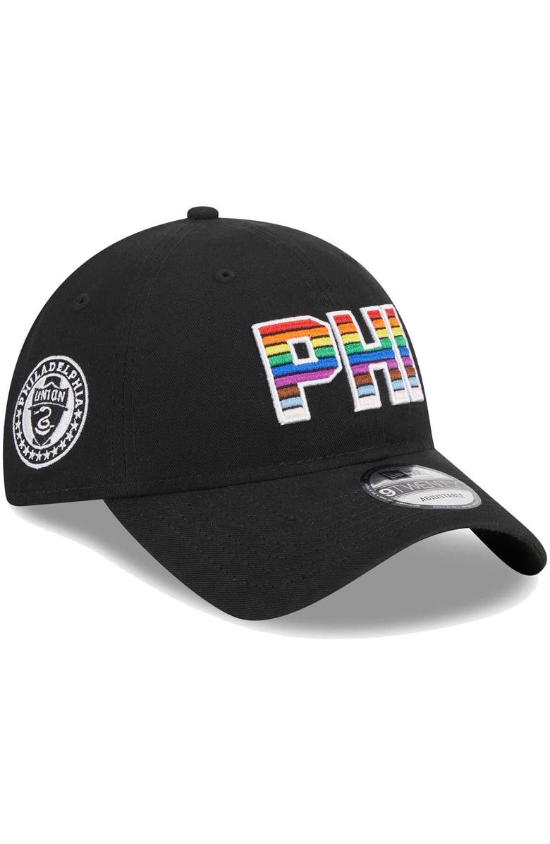 New Era Men's New Era Black Philadelphia Union Pride 9TWENTY Adjustable Hat, Main, color,