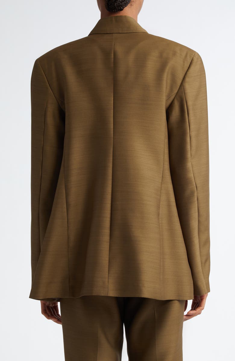 BITE Studios Polus Asymmetric Wool & Silk Blazer, Alternate, color, Moss