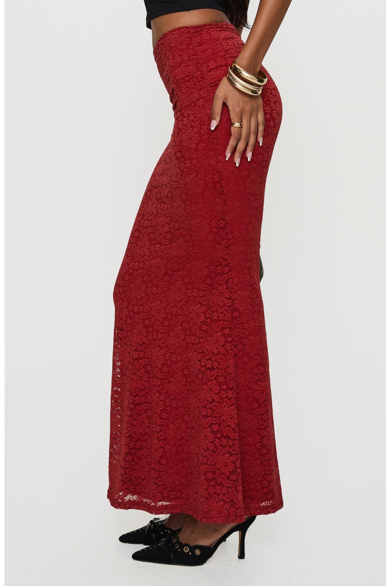 Silene Lace Maxi Skirt, Alternate, color, RED