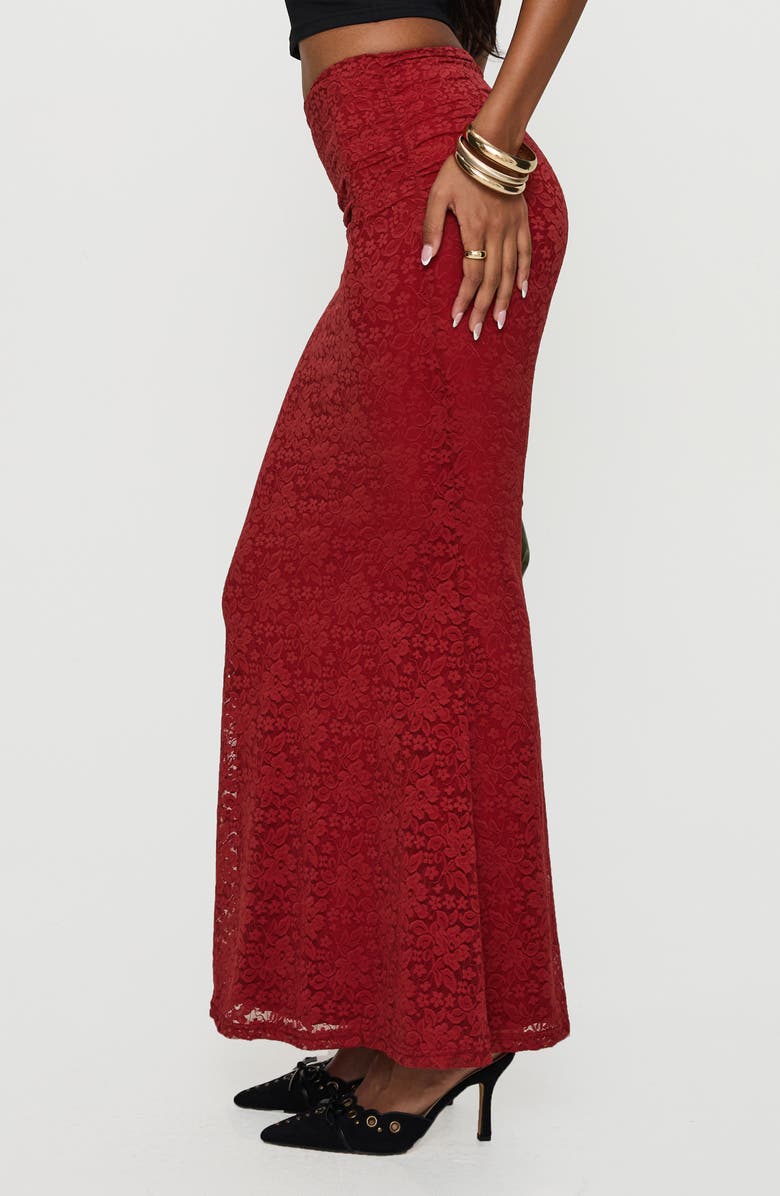 Princess Polly Silene Lace Maxi Skirt, Alternate, color, Red