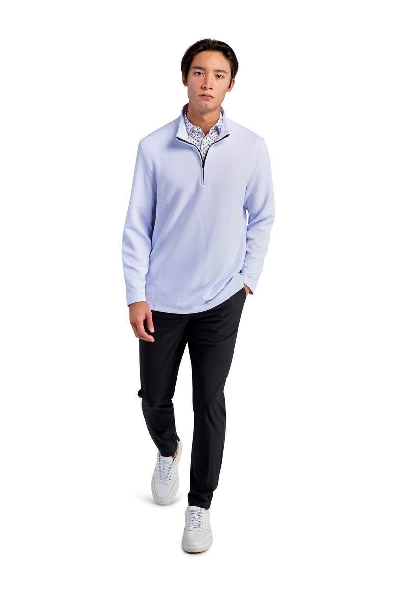 Regular Fit Solid Waffle Knit Recycled Performance Quarter Zip, Alternate, color, WHITE