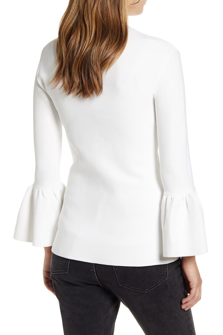 Exaggerated Bell Sleeve Sweater, Alternate, color, IVORY CLOUD